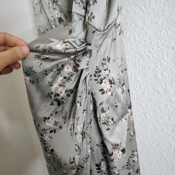 Reformation Marguerite 100% Silk Endive Tie Straps Dress Sz 12 Floral Print - Picture 8 of 16